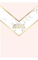 Bullet Journal: Marble + Gold Bullet Journal - 120-Page 1/2 Inch Dot Grid Notebook - 6 X 9 Marble & Gold Perfect Bound Softcover