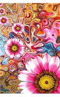 Journal - Diary - Blank Notebook 6"x 9", 200 pages: Flower Power Color Art
