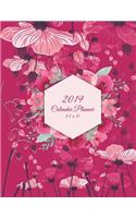 2019 Calendar Planner 8.5 x 11: Pink Flowers, Daily Calendar Book 2019, Weekly/Monthly/Yearly Calendar Journal, Large 8.5" x 11" 365 Daily journal Planner, 12 Months Calendar, sche