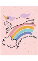 May all your dream come true: Magical unicorn on pink cover and Dot Graph Line Sketch pages, Extra large (8.5 x 11) inches, 110 pages, White paper, Sketch, Draw and Paint(4 Magical Unicorn on Pink Notebook)