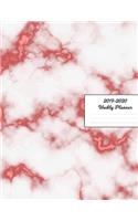 2019 - 2020 Weekly Planner: Rose Red White Marble Cover January 2019 - December 2019 Plan Weeks, Set Goals & Get Things Done