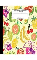 Unruled Composition Notebook. Food and Sweets. 8.5" x 11". 120 Pages: Simple Colorful Drawing Of Fruits Cover. Unruled blank notebook, sketchbook, drawing book. Blank paper for drawing, doodling or sketching. Blank not