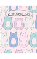 Sketchbook: Kawaii Cat Animal Cute Anime 100 Pages of 8.5? x 11? Blank Paper For Drawing, Sketching and Doodling (Sketchbooks For Kids And Adults)