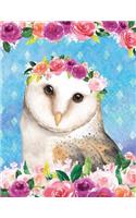 My Big Fat Bullet Journal for Bird Lovers Owl in Flowers: Jumbo Sized Dot Style Bullet Journal Notebook - 300 Plus Numbered Pages with 300 Dot Grid Pages, 6 Index Pages and 2 Key Pages in Large 8.5 X 11 Siz