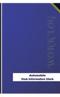 Automobile Club Information Clerk Work Log: Work Journal, Work Diary, Log - 126 pages, 6 x 9 inches(Orange Logs/Work Log)