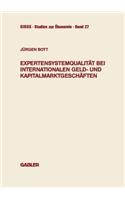 Expertensystemqualität Bei Internationalen Geld- Und Kapitalmarktgeschäften