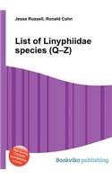 List of Linyphiidae Species (Q-Z)