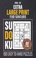 Extra Large Print Sudoku For Seniors: 100 Easy To Hard Puzzles, Eye-Friendly Brain Exercises For Senior Logic Enthusiasts, One Puzzle Per Page, 60PT Font Size, Full Solutions Included, V