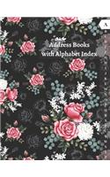 Address Books with Alphabet Index: Large Address Book for Women with Tabs. (Birthdays, Addresses, Phone Numbers, Email, Notes). A-Z Alphabetical Tabs.
