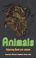 Animals - Coloring Book for adults - Tasmanian, Wild boar, Chameleon, Snake, other