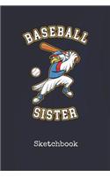 Sketchbook: Baseball Sister United States Blank Writing Journal Patriotic Stars & Stripes Red White & Blue Cover Daily Diaries for Journalists & Writers Note Ta