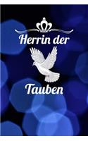 Herrin der Tauben: Notizbuch A5 120 Seiten kariert in Weiß für Taubenzüchter