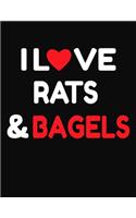 I Love Rats & Bagels: College Ruled Composition Writing Notebook Journal