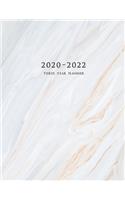 2020-2022 Three Year Planner: Large Weekly Planner with Marble Cover (Volume 1)