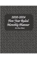 2020-2024 Five Year Ruled Monthly Planner Art-Deco Black: 8.5x11 Inches Full Size 60 Months Planner and Calendar, Monthly Calendar Planner, Agenda Planner and Schedule Organizer, Journal Planner