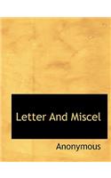 Letter and Miscel