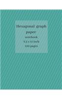 Hexagonal Graph Paper: 8.5 x 11 Inch 120 pages