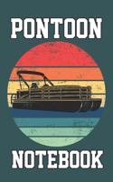 Pontoon Notebook: Pontoon silhouette retro vintage sunset funny boaters or boat driving lovers gift Notebook / journal