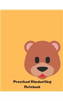 Preschool Handwriting Notebook: Bear Animal Series Primary School Practice Paper