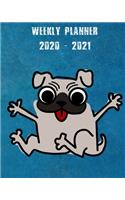 2020-2021 Weekly Planner: 2 Year Weekly & Monthly View Organizer & Agenda with To-Do's - Pug Design
