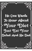 No one wants to hear About your diet just eat your salad and be sad: A 121 page cute fitness journal for fitness lover, fitness planner for women, fitness planner for men & log book for fitness