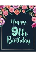 Happy 9th Birthday: Birthday Journal Happy Birthday 9 Years Old - Journal for kids - 9 Year Old Christmas birthday gift