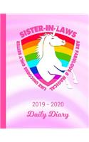 2019 - 2020 Daily Diary: Sister in Law Unicorn Rainbow Pink Cover January 19 - December 19 Writing Notebook Daily Journal Write about Your Life Secrets
