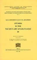 Studies in the Vocabulary of Khotanese