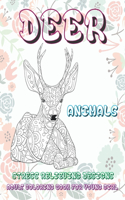 Adult Coloring Book for Young Girl - Animals - Stress Relieving Designs - Deer