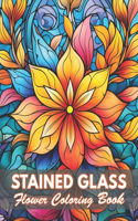 Stained Glass Flower Coloring Book