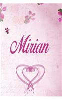 Mirian: Personalized Name Notebook/Journal Gift For Women & Girls 100 Pages (Pink Floral Design) for School, Writing Poetry, Diary to Write in, Gratitude Wr