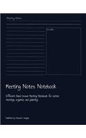 Meeting Notes Notebook: Efficient Hand Drawn Meeting Notebook for better meetings organize and planning