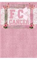 FC Cancer: FCK Cancer Gifts For Women Breast Cancer Gifts To Write In For A Best Mom fight Damask Leather Texture Pattern Shabby Chic & Dusty Pink Ribbon Noteb