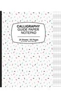 Calligraphy Guide Paper Notepad: Sprinkle Print Cream, Calligraphy Guide Book For Lettering and Design Drawing Practice