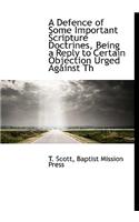 A Defence of Some Important Scripture Doctrines, Being a Reply to Certain Objection Urged Against Th
