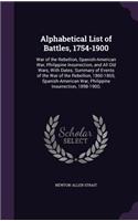 Alphabetical List of Battles, 1754-1900
