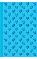 Journal: Blue Hearts 6x9 - Dot Journal - Journal with Dot Grid Paper - Dotted Pages with Light Grey Dots