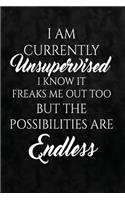 I Am Currently Unsupervised. I Know, It Freaks Me Out Too. But the Possibilities