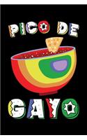 Pico De Gayo: Fun Gay Pride Pico De Gayo Rainbow LGBT Lined Notebook Journal Diary 6x9