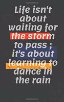 Life isn't about waiting for the storm to pass; it's about learning to dance in the rain
