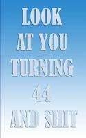 LooK AT YoU TurnninG 44 AnD ShiT: Birthday Gift For Man/Women/Family Member/Students/ Freinds. Lined NoteBook 120pages, 6x9, Soft Cover, Matte Finish