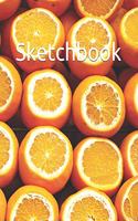 Sketchbook: Creative, Drawing, Doodling, Journaling Book Blank Unlined Paper 8.5x11 120 pages Cover Sliced Oranges