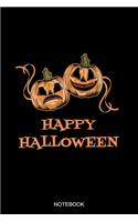 Happy Halloween Notebook: Blank Lined Journal 6x9 - Theatre Masks Notebook IHalloween Pumpkins Theater Musical Broadway Gift For Actors And Stage Manager