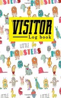 Visitor Log Book: Company Visitors Book, Visitor Sign In, Visitor Log In Sheet, Visitors Book Format, For Signing In and Out, 8.5 x 26, Cute Monsters Cover(51 Visitor Log Books)