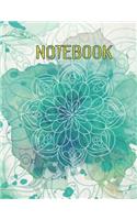 Notebook: 160 wide-ruled pages (front and back), Glossy Cover, Blank Lined Notebook, Letter Size 8.5" x 11" Notebook: Large Composition Book, Journal, Green w