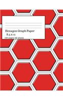 Hexagon Graph Paper: Hexagonal Paper Notebooks, Large Hexagon, Graph Paper Hexagon, 160 Pages/ 80 Sheets, 8.5 X 11 Size. Red Theme