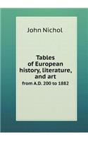 Tables of European History, Literature, and Art from A.D. 200 to 1882