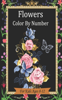 Flowers color by number for kids ages 8-12