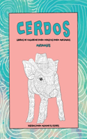 Libros de colorear para adultos para ancianos - Diseños para aliviar el estrés - Animales - Cerdos