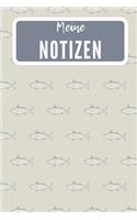 Meine Notizen: Ein cooles Notizheft, Mein Notizuch mit Fisch Muster Cover, (ca. DIN A5), karierte Seiten.